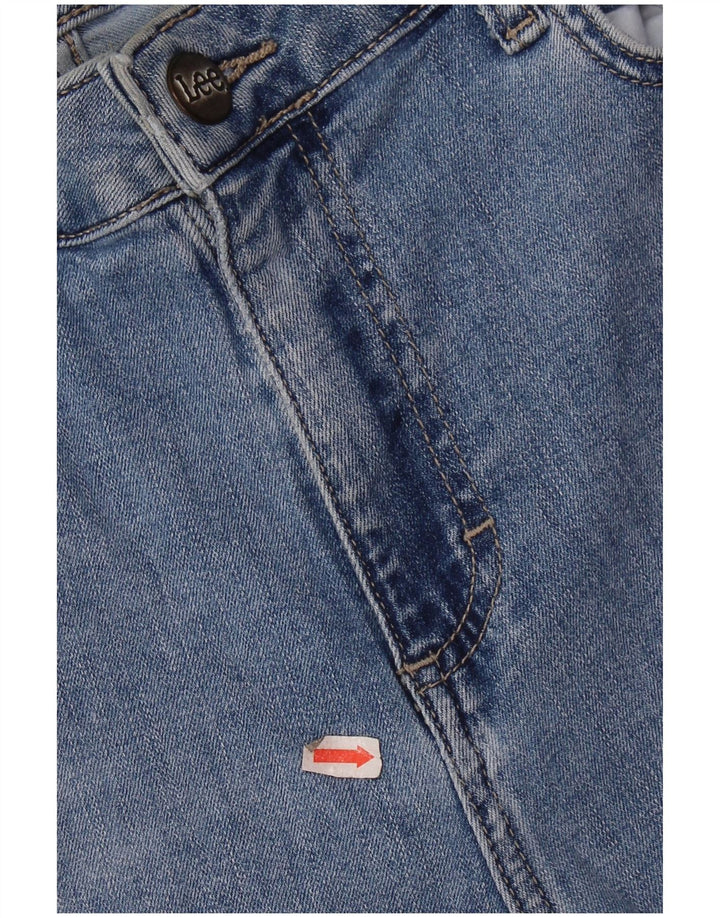 Damskie dżinsy Lee Capri z wysokim stanem US 14, duże W32 L20, niebieska bawełna