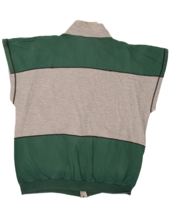 Aktywna męska kurtka dresowa bez rękawów, 2XL, szara, bawełniana w bloki kolorów