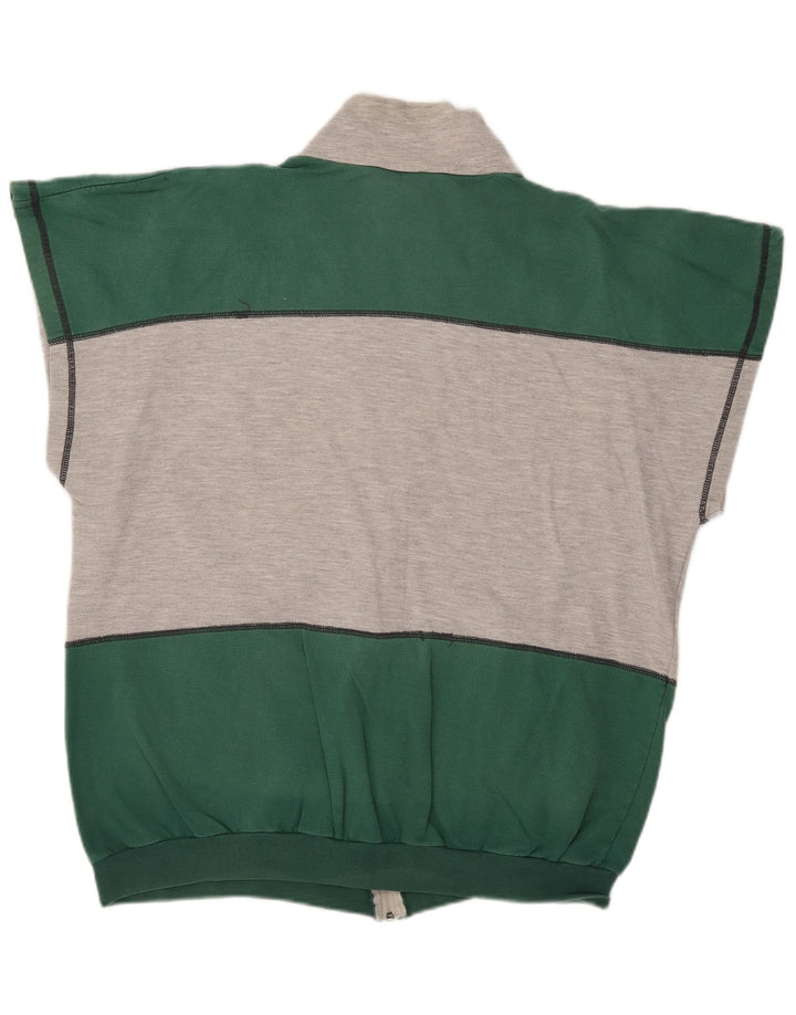 Aktywna męska kurtka dresowa bez rękawów, 2XL, szara, bawełniana w bloki kolorów