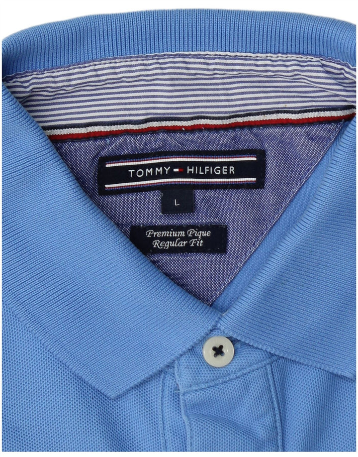 Męska koszulka polo o regularnym kroju TOMMY HILFIGER, duża niebieska