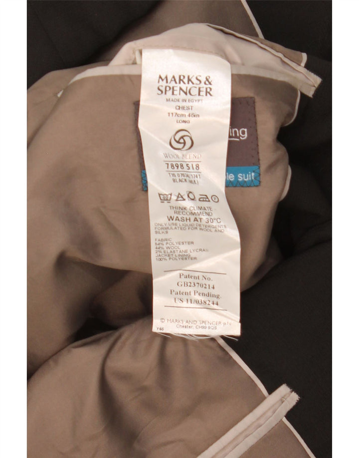 Marks & Spencer Męska marynarka zapinana na 3 guziki, UK 46 XL, czarny poliester