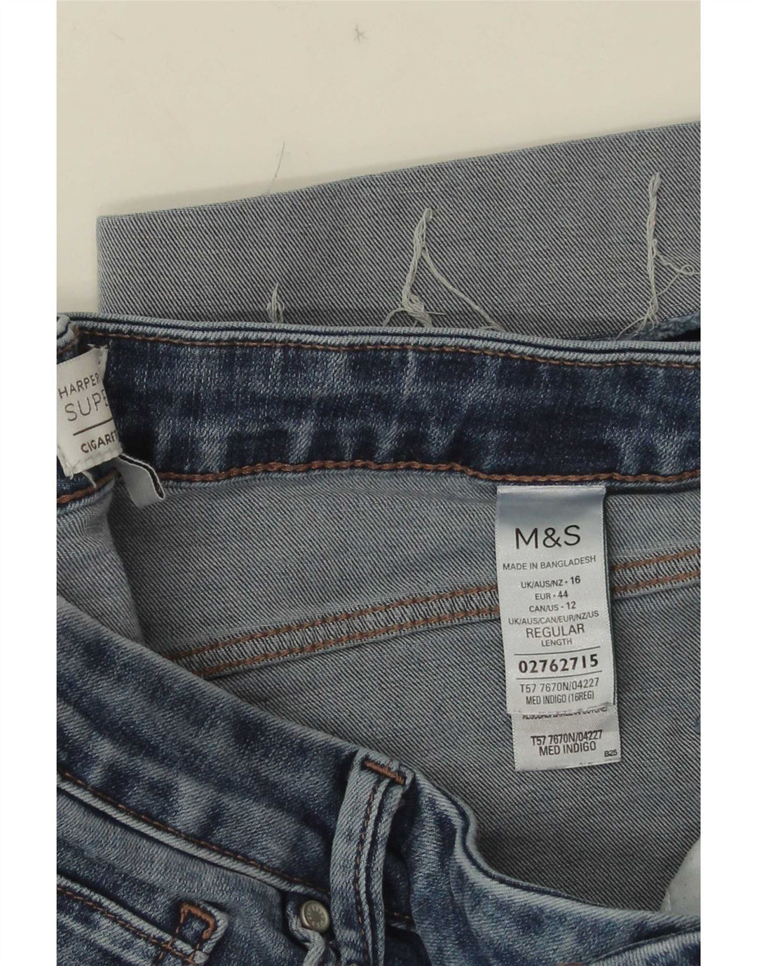 Marks & Spencer Damskie Harper Straight Jeans UK 16 Duże W32 L25 Niebieskie