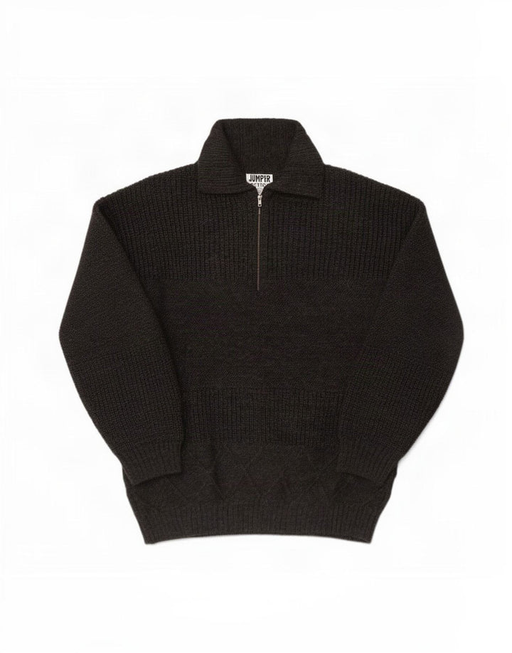 Męski sweter z golfem w stylu vintage, średnioszary, wełniany