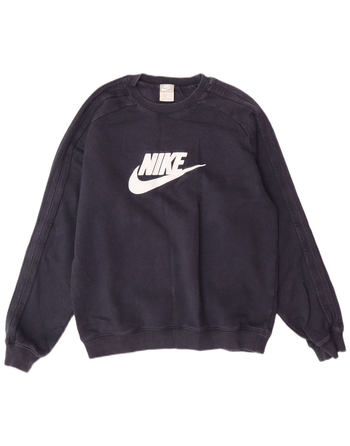 Męski sweter z grafiką NIKE, UK 39/41, średni granatowy, bawełniany