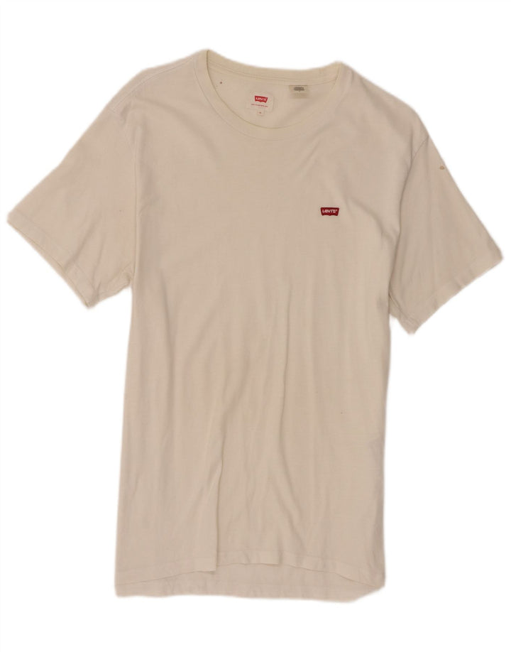 Męski T-shirt Levi's Top Średniej Białej Bawełny