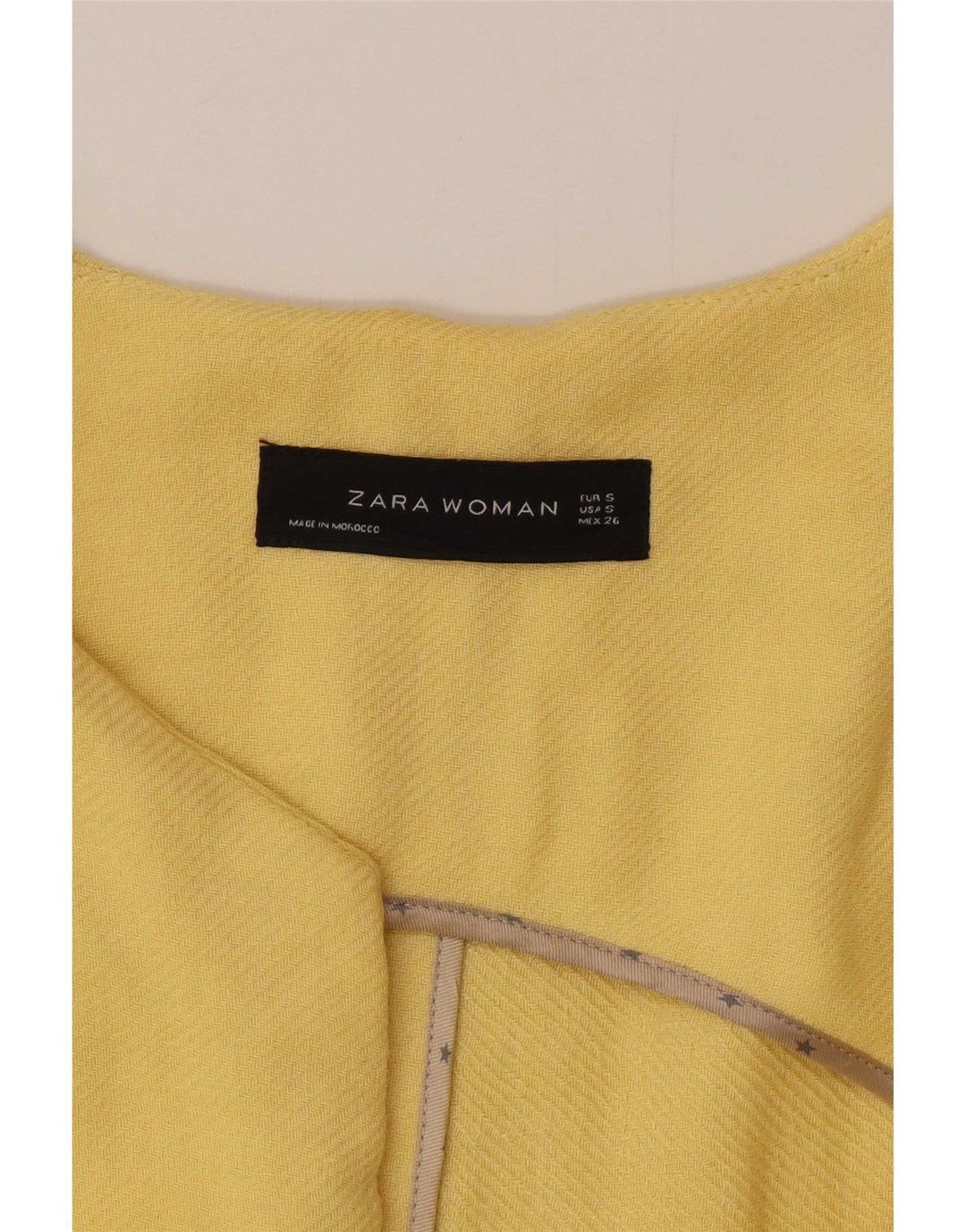Otwarty płaszcz damski Zara UK 10 Small, żółta wiskoza