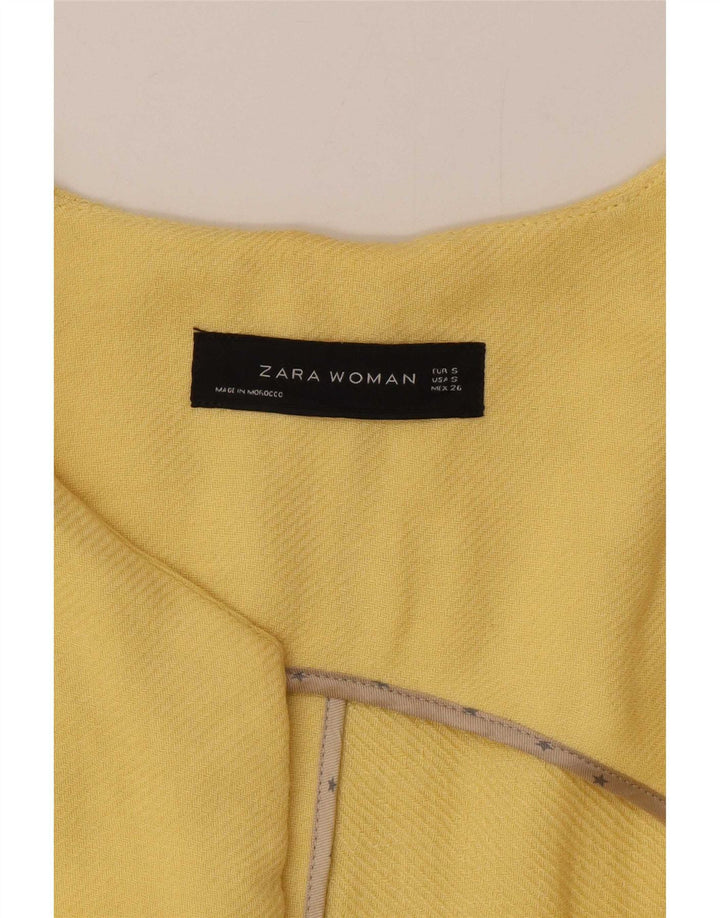 Otwarty płaszcz damski Zara UK 10 Small, żółta wiskoza