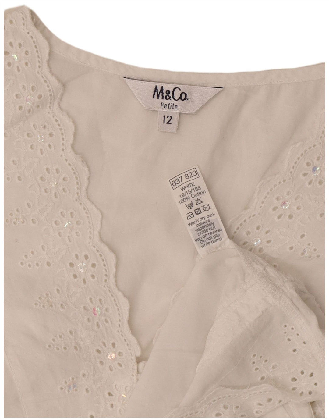 Top damski Max & Co. Petite Bluzka Top UK 12 Średniej Białej Bawełny w Kwiaty