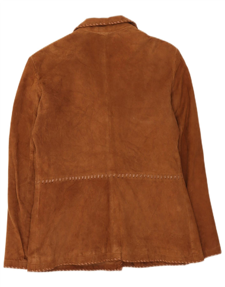 CONBIPEL Damska marynarka zapinana na 2 guziki IT 48 XL, brązowa skóra