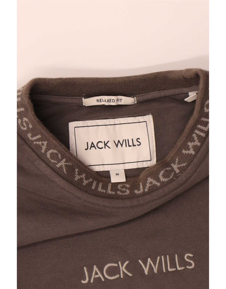 Męska bluza Jack Wills z grafiką o swobodnym kroju, średnioszara, bawełniana
