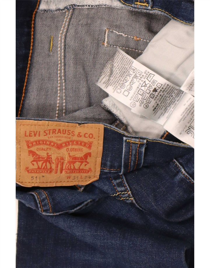 Damskie jeansy Levi's 511 Slim W31 L28 Granatowa bawełna