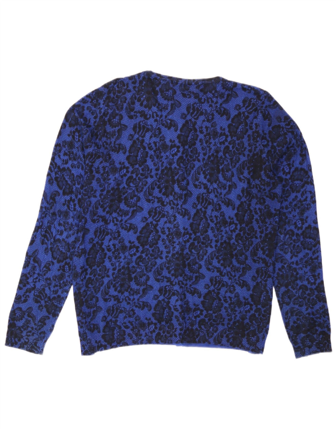 Marks & Spencer Damski sweter rozpinany UK 12 Średni niebieski w kwiaty