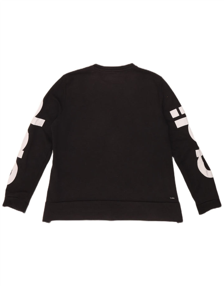 Damska bluza Adidas Climalite Graphic Jumper IT 44 Średnia czarna bawełna
