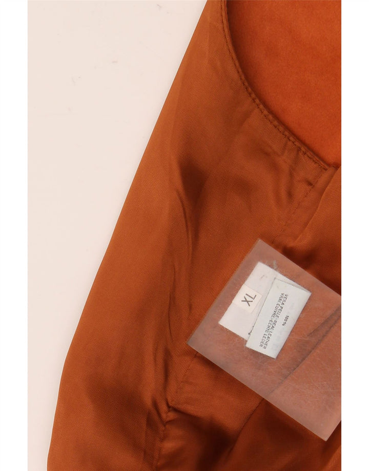 Vintage męska skórzana kamizelka XL brązowa skóra