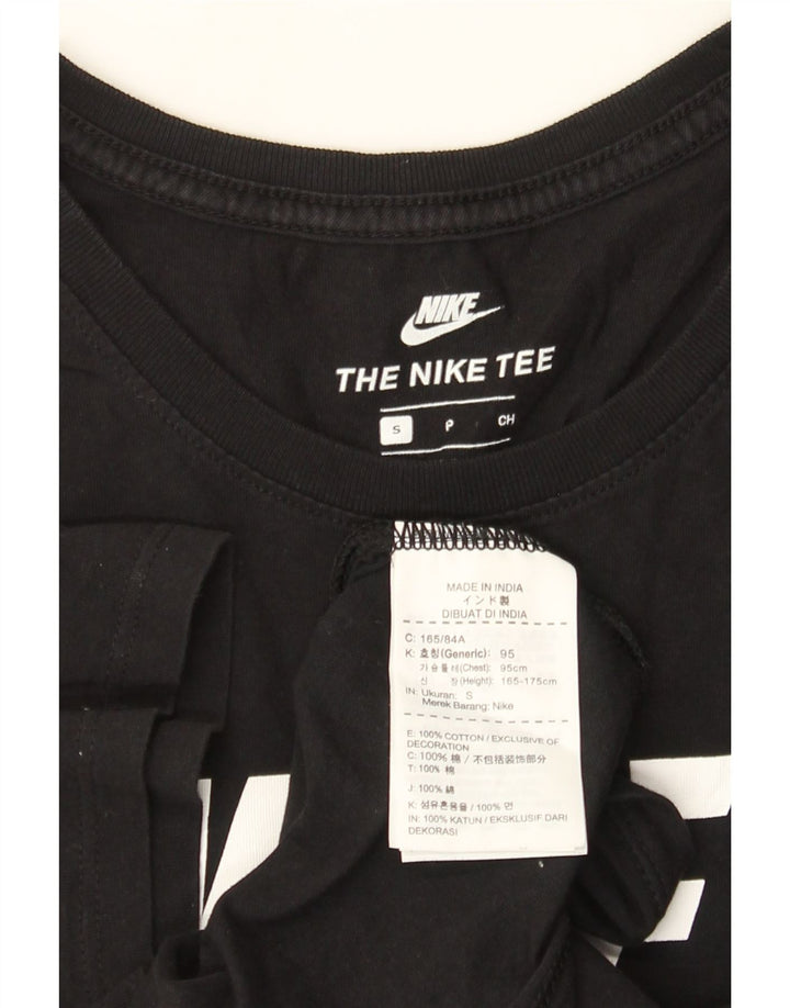 Męski T-shirt z grafiką Nike, mały, czarny, bawełniany