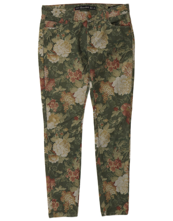 Damskie spodnie Jeggings Zara EU 38 Small W28 L30 Zielone kwiaty