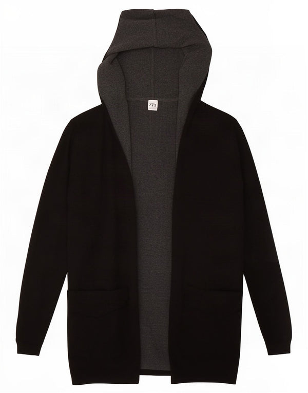 Męski sweter Zara z długim rękawem i otwartym kardiganem XL, czarny, bawełniany