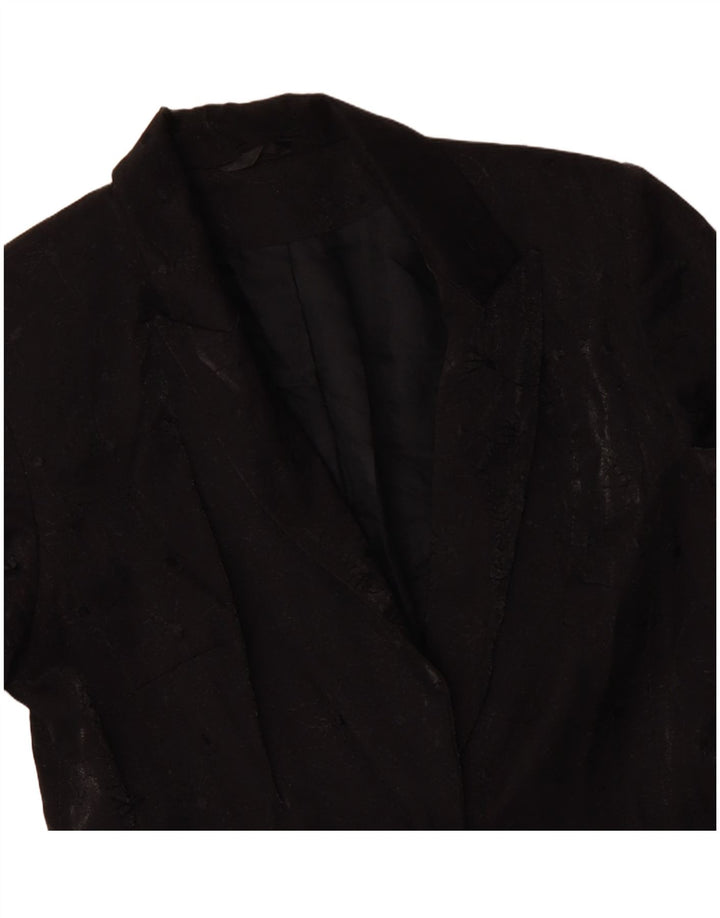 Płaszcz damski RICHARDS UK 10 Small, czarny, w kwiaty, wiskoza