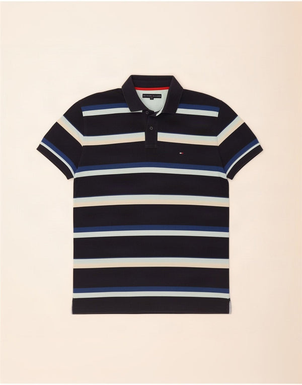 Męska koszulka polo Tommy Hilfiger, duża, bawełniana w granatowe paski
