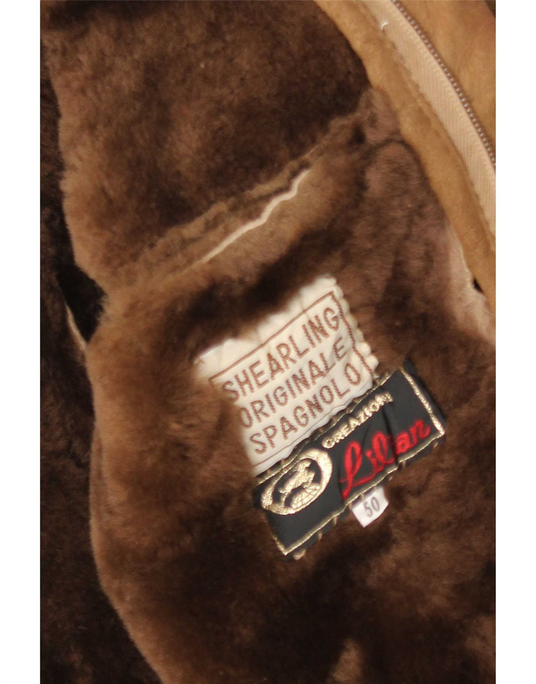 Vintage męska kurtka Shearling IT 50 Large Brown