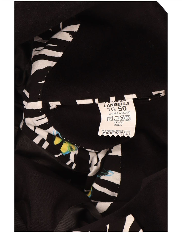 Męska marynarka zapinana na 2 guziki VINTAGE IT 50, duża, czarna, bawełniana