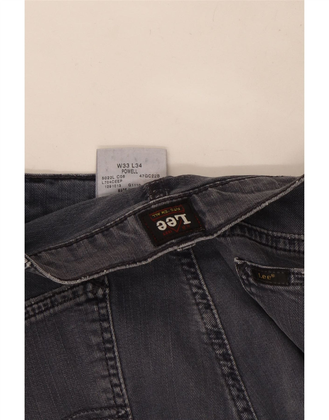 Damskie jeansy Lee Powell Slim W33 L28 Szara bawełna