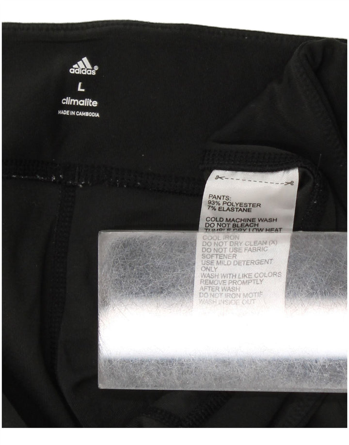 Damskie legginsy ADIDAS Climalite UK 14, duże, czarne, poliestrowe