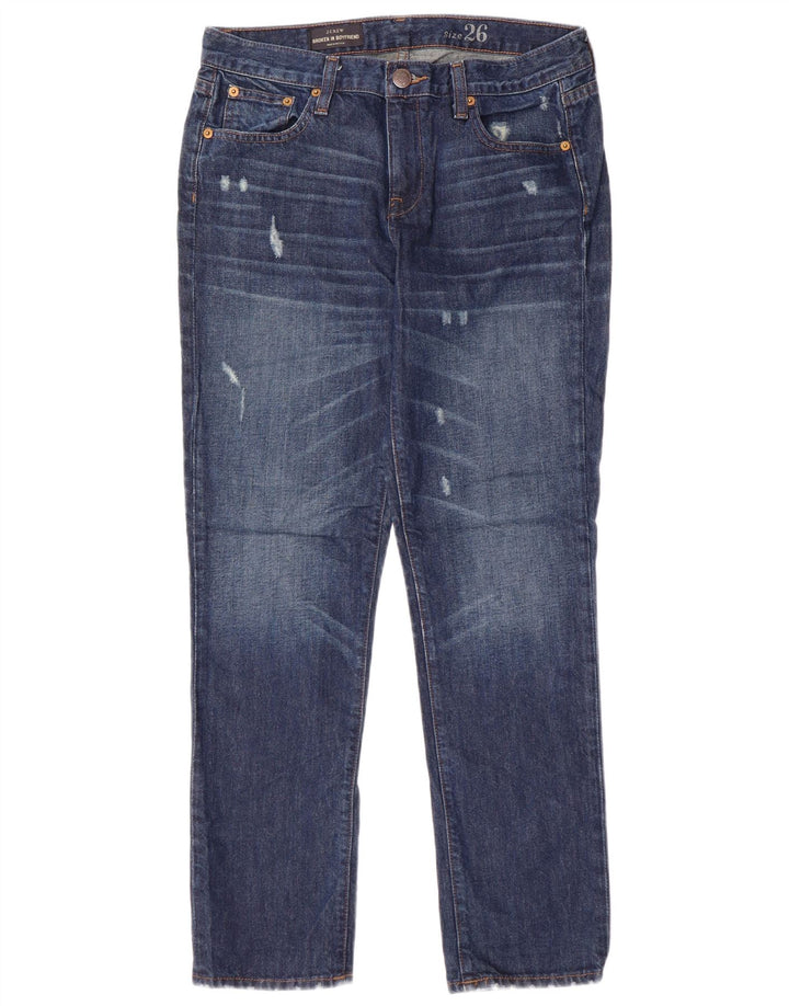 Jeansy damskie J. Crew Boyfriend Distressed W26 L28 Niebieskie bawełniane
