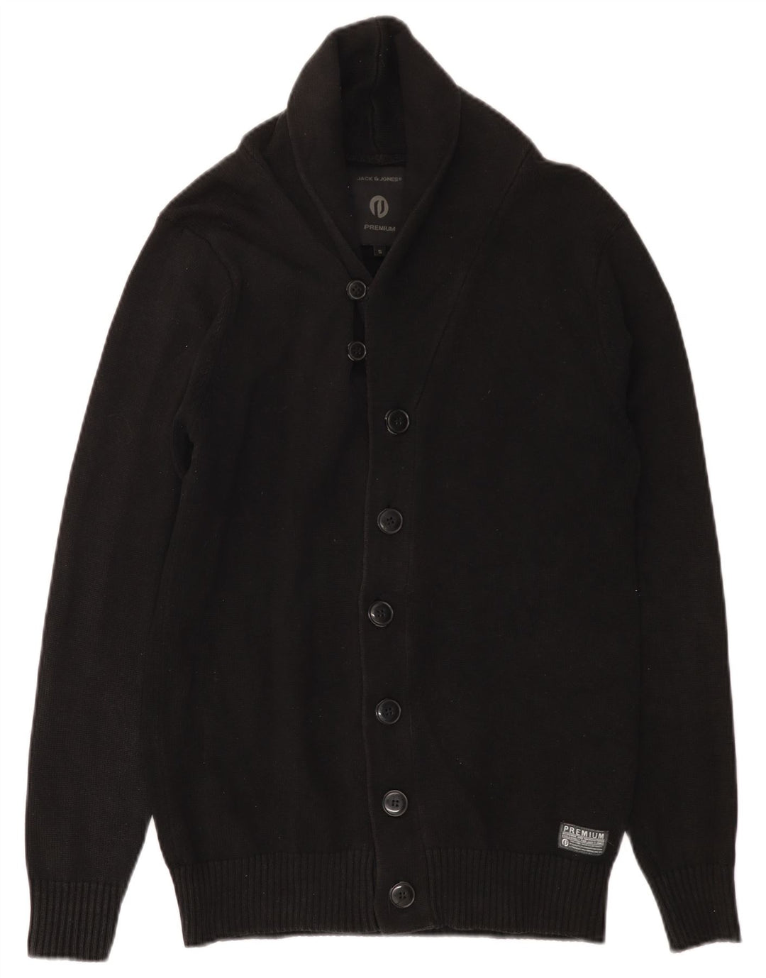 Męski sweter kardigan Jack & Jones, mały, czarny