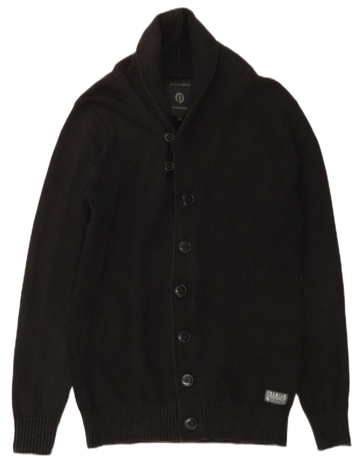 Męski sweter kardigan Jack & Jones, mały, czarny