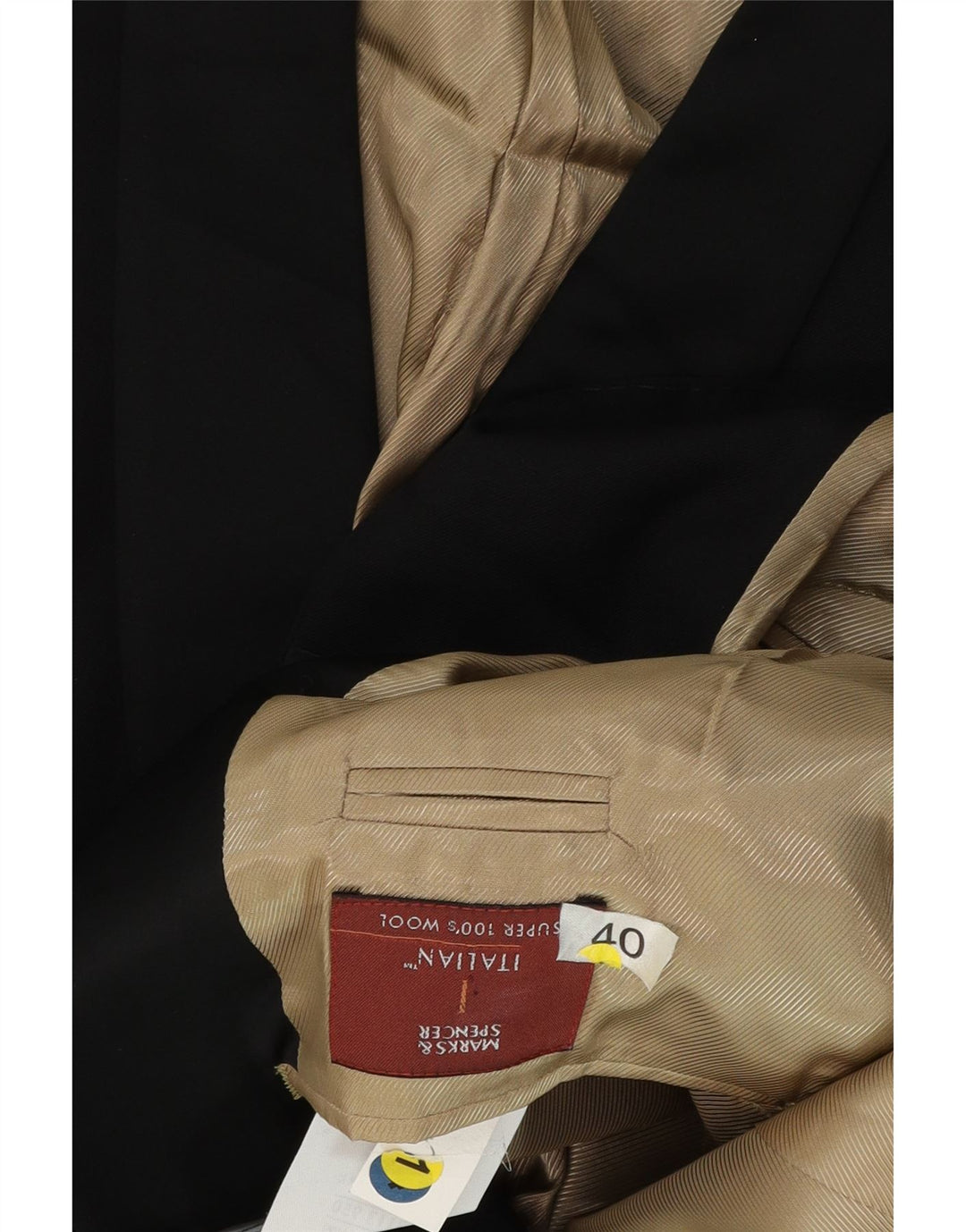Marks & Spencer Męska marynarka zapinana na 1 guzik UK 40 Średnia czarna wełna