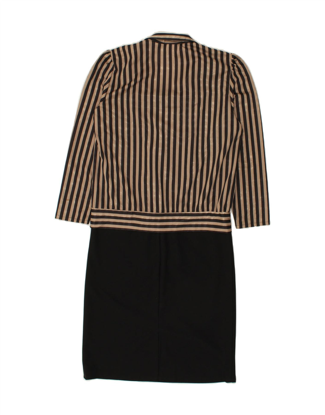 ST. BERNARD Womens Long Sleeve Shift Dress UK 12 Medium Black Striped Vintage St. Bernard and Second-Hand St. Bernard from Messina Hembry 