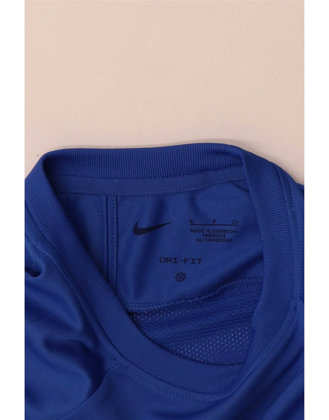 Męski T-shirt Nike Dri Fit, mały, niebieski, z blokami kolorów