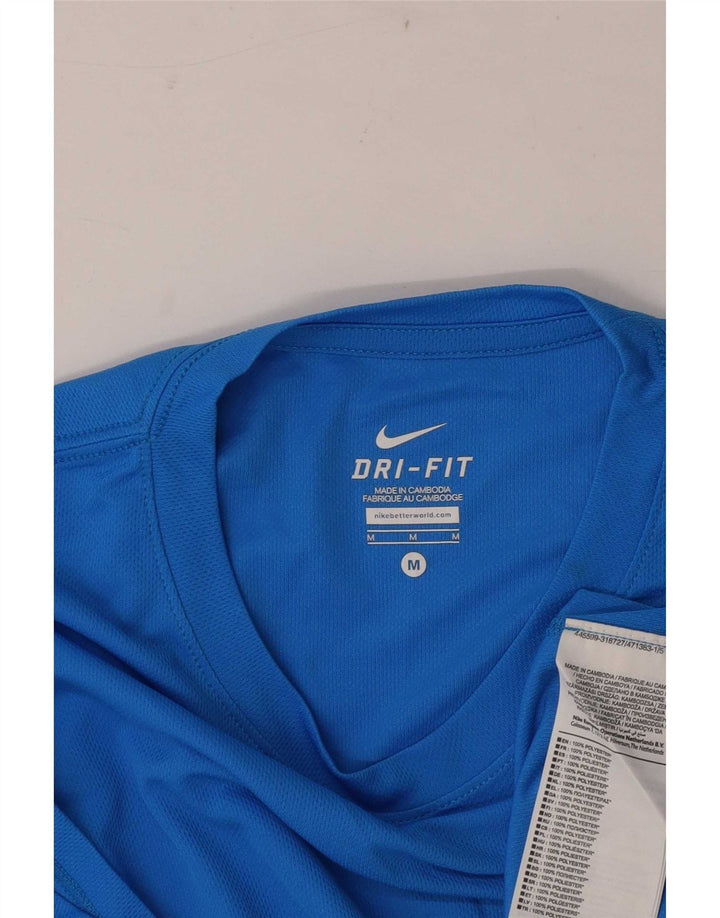 Męski T-shirt Nike Dri Fit z grafiką, średni niebieski poliester