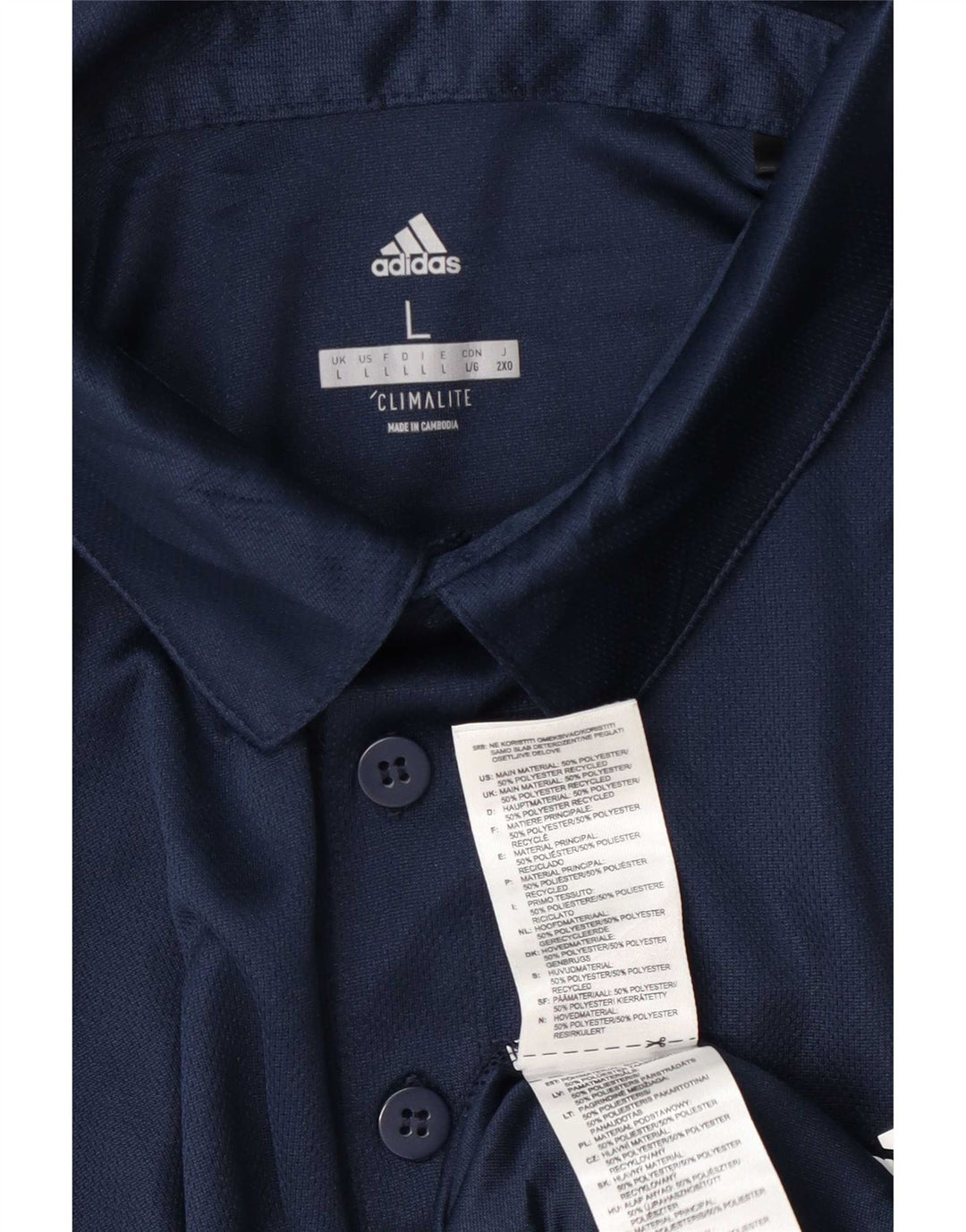Męska koszulka polo Adidas Climalite, duża, granatowa, z poliestru