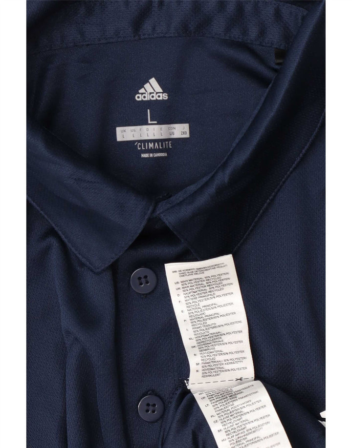 Męska koszulka polo Adidas Climalite, duża, granatowa, z poliestru