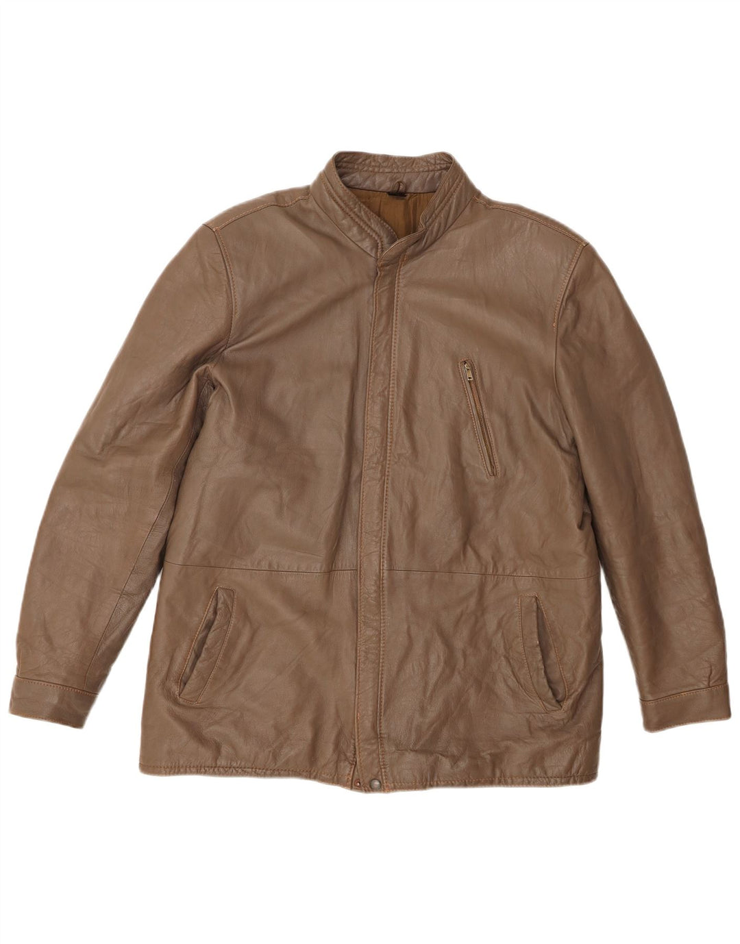 VINTAGE Mens Leather Jacket UK 40 Large Brown