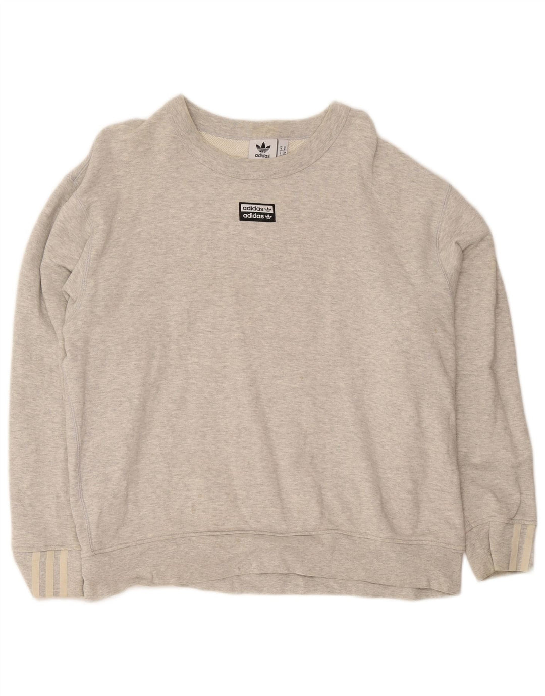 Bluza męska Adidas o luźnym kroju, średnia, szara, nakrapiana bawełna