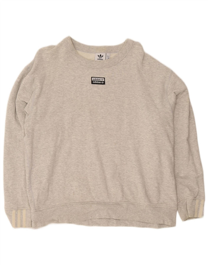Bluza męska Adidas o luźnym kroju, średnia, szara, nakrapiana bawełna