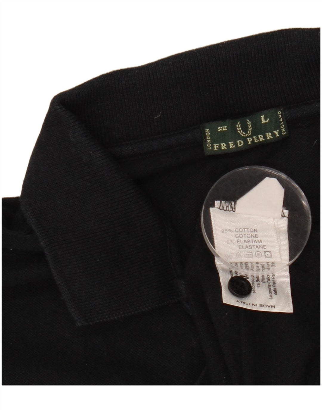 Damska koszulka polo FRED PERRY UK 16, duża, czarna, bawełniana