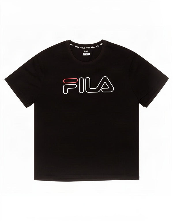 Męski T-shirt z grafiką Fila Top 2XL Czarny poliester