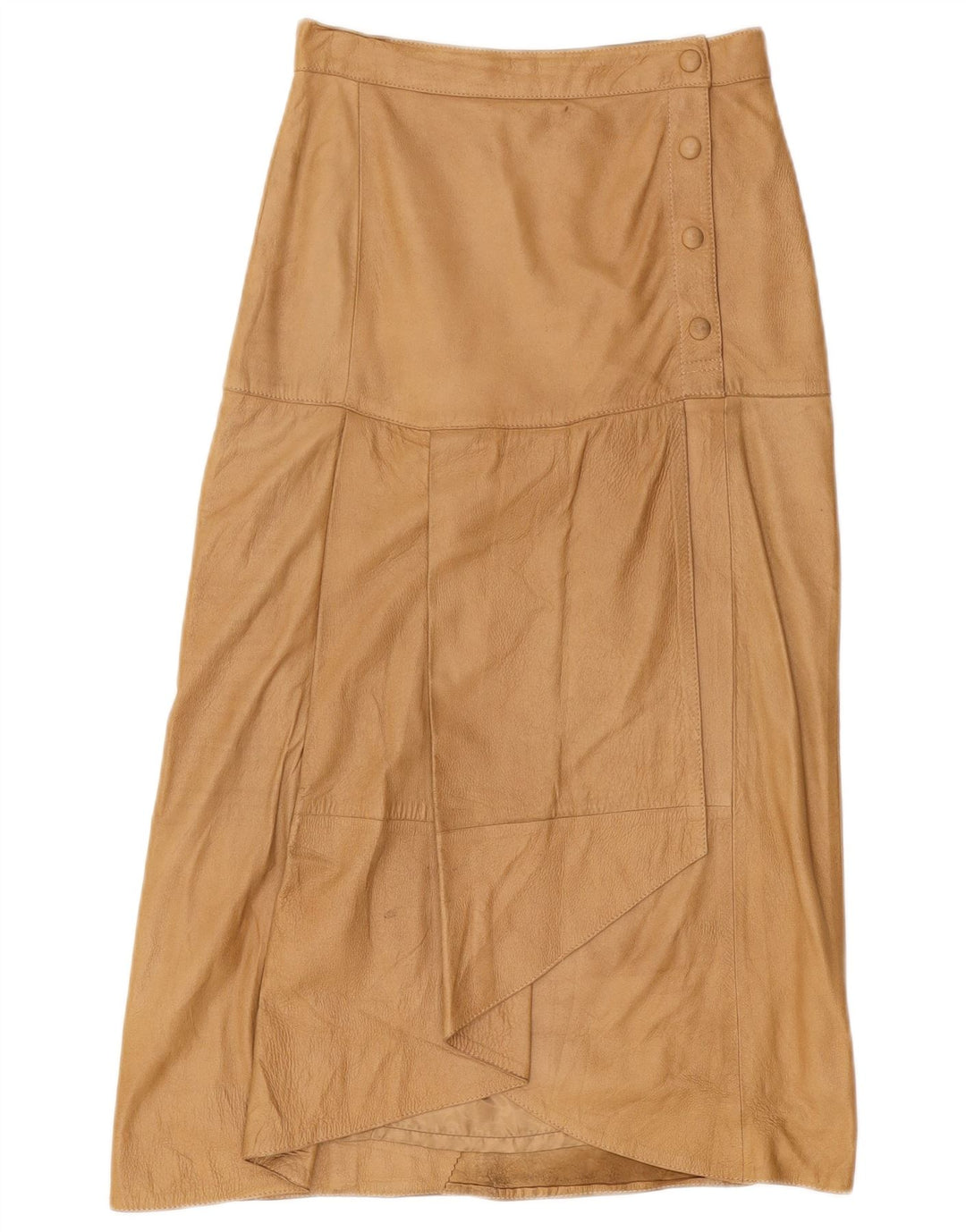 Damska skórzana spódnica z wysokim stanem VINTAGE IT 42 Medium W26 Brązowa