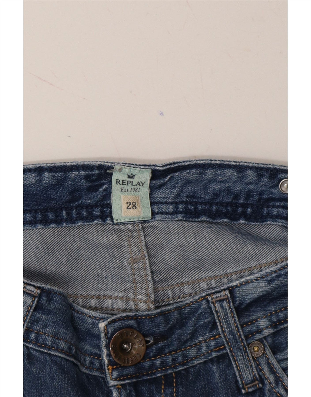 REPLAY Womens Distressed Cropped Jeans W28 L24 Blue Cotton Vintage Replay and Second-Hand Replay from Messina Hembry 