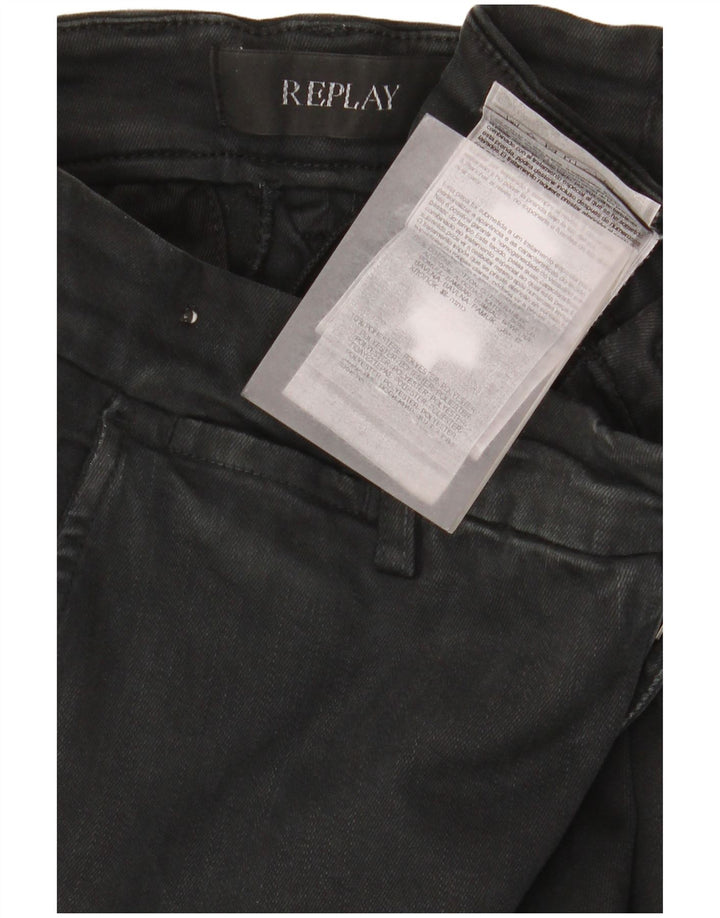 Replay Męskie Zeumar Slim Jeans W29 L30 Czarna bawełna