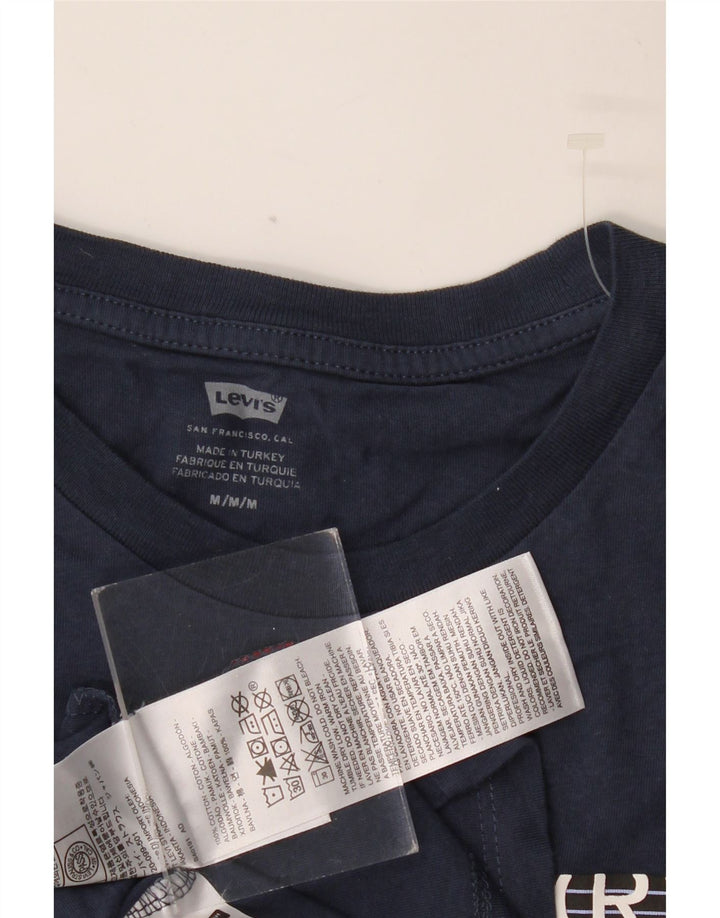 Męski T-shirt z grafiką LEVI'S, średni, granatowy, bawełniany