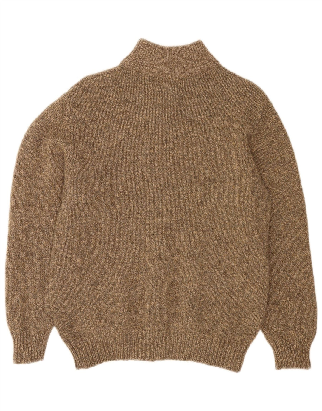 Męski sweter rozpinany L.L.Bean z zamkiem błyskawicznym, średni beż, nakrapiana wełna jagnięca