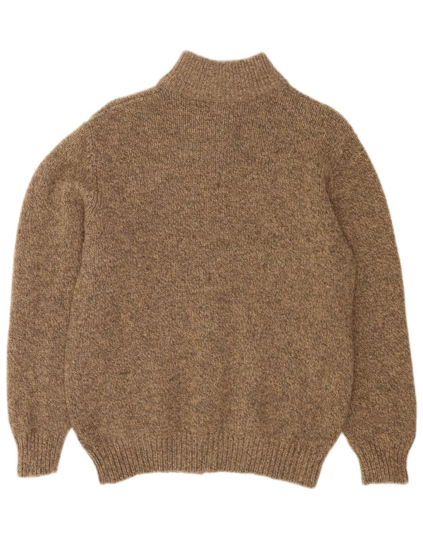 Męski sweter rozpinany L.L.Bean z zamkiem błyskawicznym, średni beż, nakrapiana wełna jagnięca