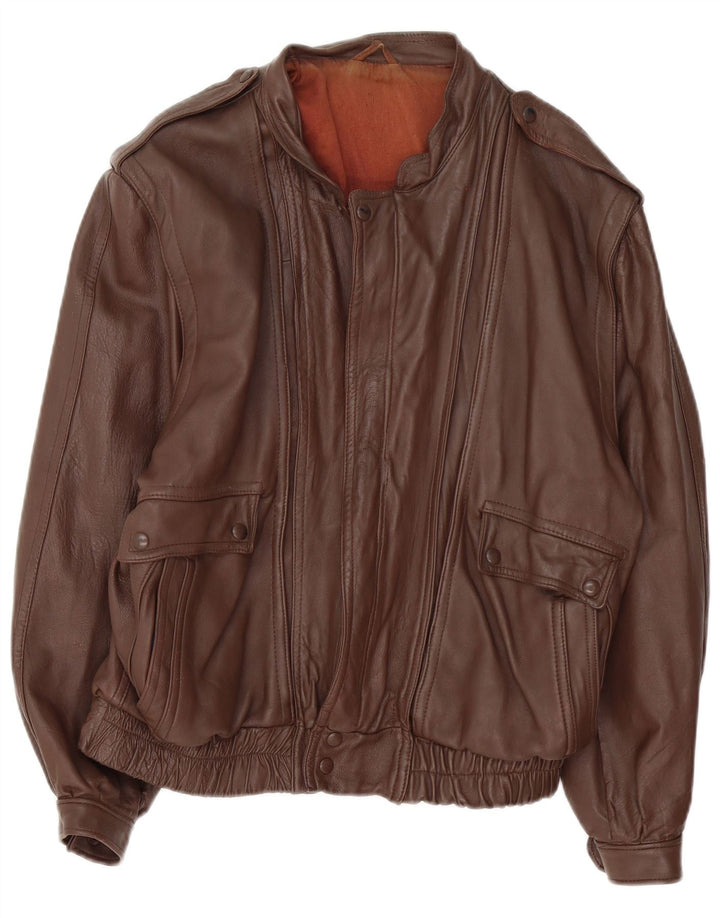 Vintage męska skórzana kurtka wojskowa UK 36 Small Brown