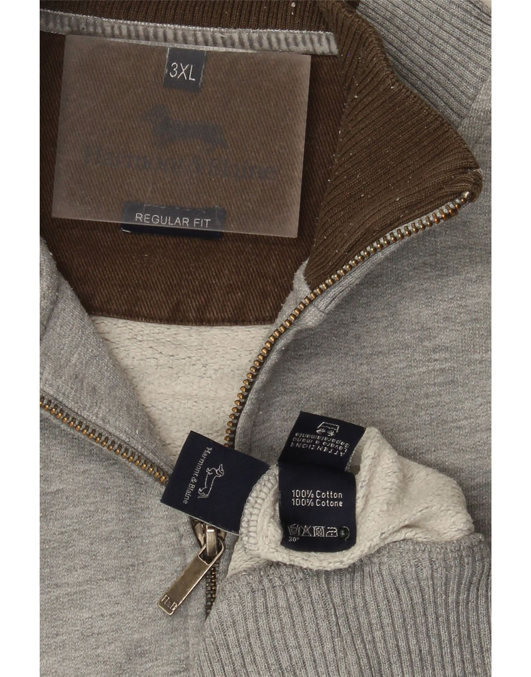 Męska kurtka dresowa Harmont & Blaine o regularnym kroju, 3XL, szara, nakrapiana