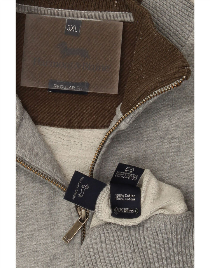 Męska kurtka dresowa Harmont & Blaine o regularnym kroju, 3XL, szara, nakrapiana